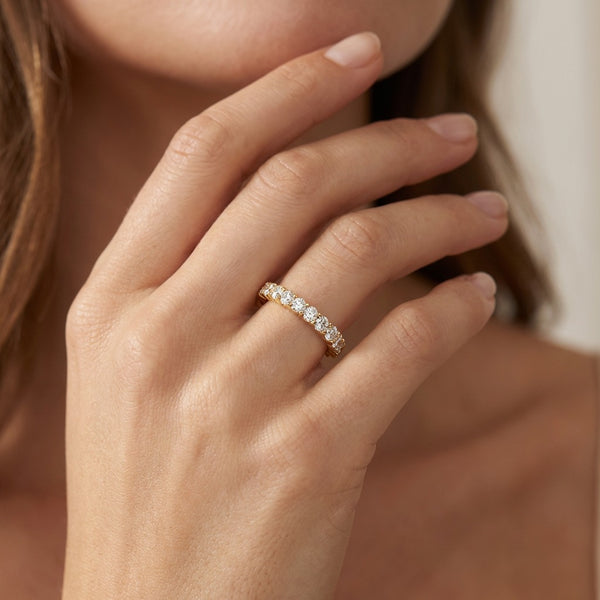 14k  White Gold Round Diamond Wedding Ring (0.68 ct) - LA DIAMOND