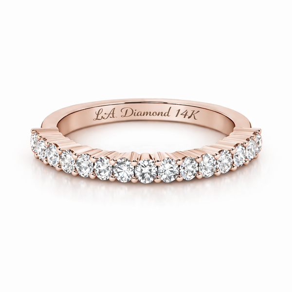 14k  White Gold Round Diamond Wedding Ring (0.68 ct) - LA DIAMOND