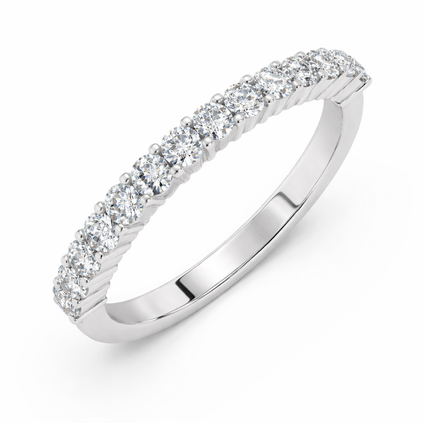 14k  White Gold Round Diamond Wedding Ring (0.68 ct) - LA DIAMOND