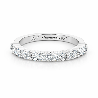 14k  White Gold Round Diamond Wedding Ring (0.68 ct)