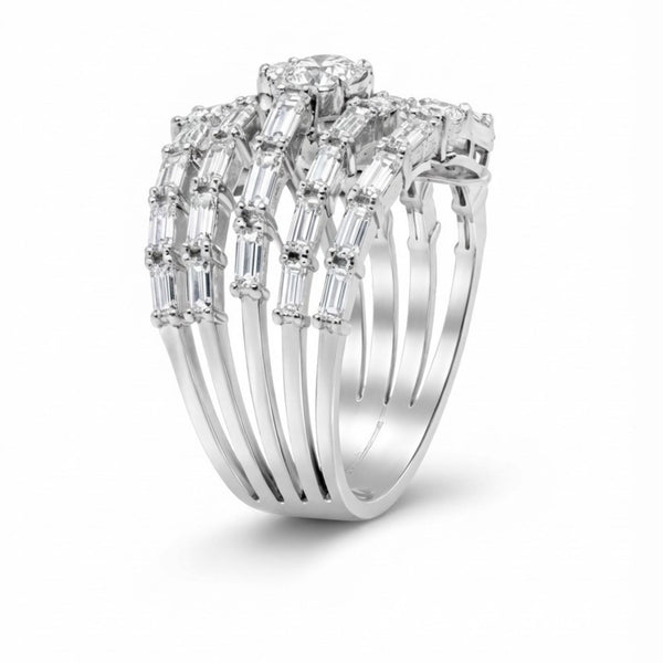 14K White Gold Diamond Ring (1.90 ct) - LA DIAMOND
