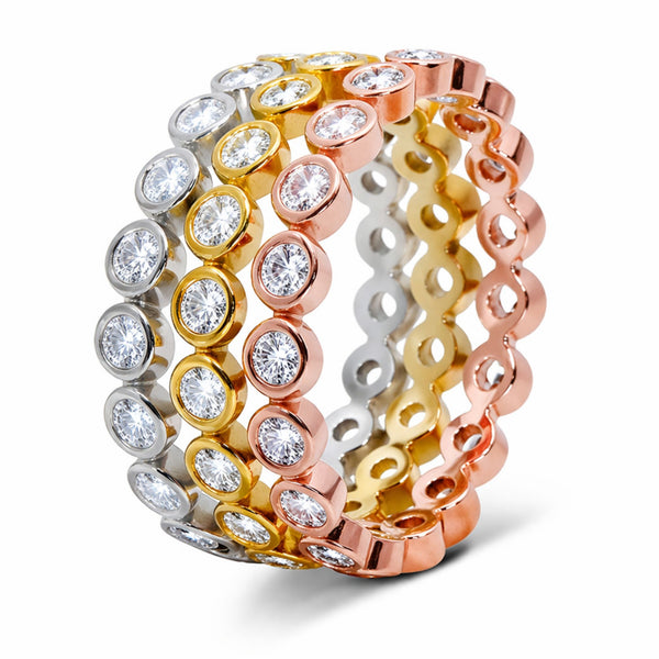 14K Three-Tone Gold Stacking Diamond Ring (2.35 ct)