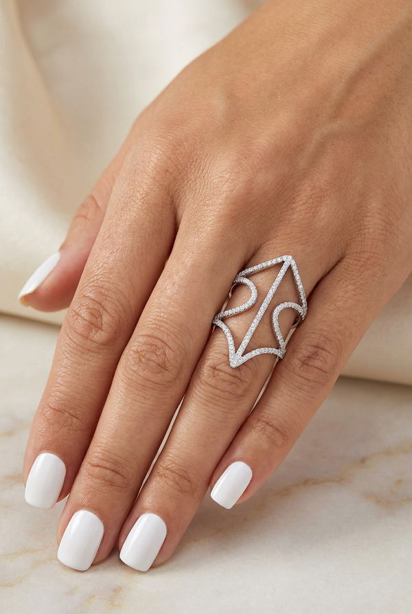 14K White Gold Diamond Ring
