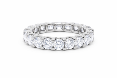 14K White Gold Round Diamond Eternity Anniversary Ring (3.25 ct)