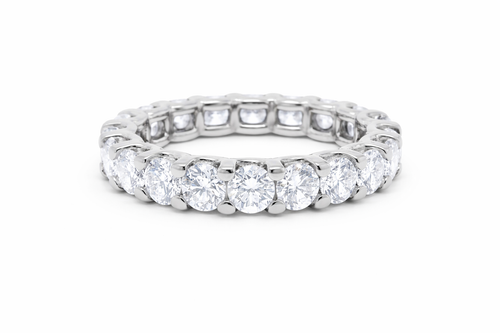 14K White Gold Round Diamond Eternity Anniversary Ring (3.25 ct) - RD651