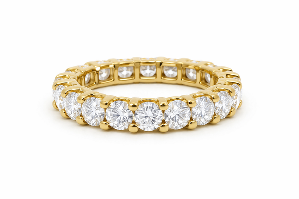 14K White Gold Round Diamond Eternity Anniversary Ring (3.25 ct)