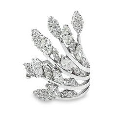 18k White Gold Diamond Marquise Cut Ring 2.55c