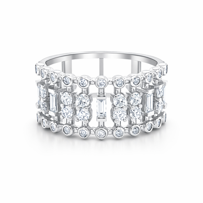 18K White Gold Multiple Round-Cut Diamond Ring (0.76 ct)