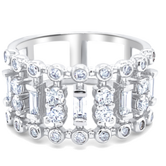 18K Gold Diamond Multiple Round Cut Ring .76c