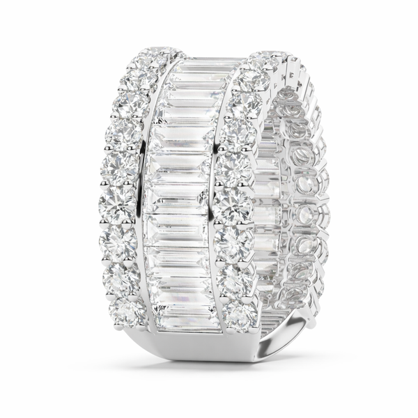14K White Gold Diamond Baguette Anniversary Wedding Ring (5.15 ct) - LA DIAMOND