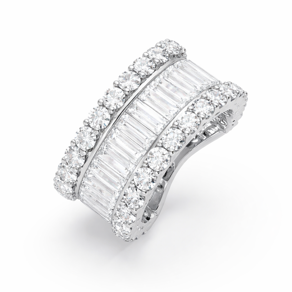 14K White Gold Diamond Baguette Anniversary Wedding Ring (5.15 ct) - LA DIAMOND