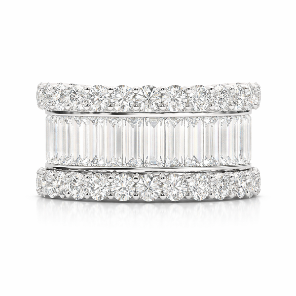 14K White Gold Diamond Baguette Anniversary Wedding Ring (5.15 ct) - LA DIAMOND