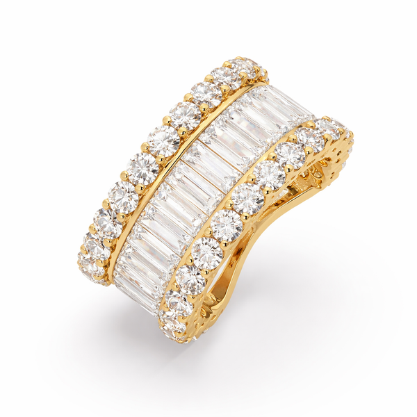 14K White Gold Diamond Baguette Anniversary Wedding Ring (5.15 ct) - LA DIAMOND