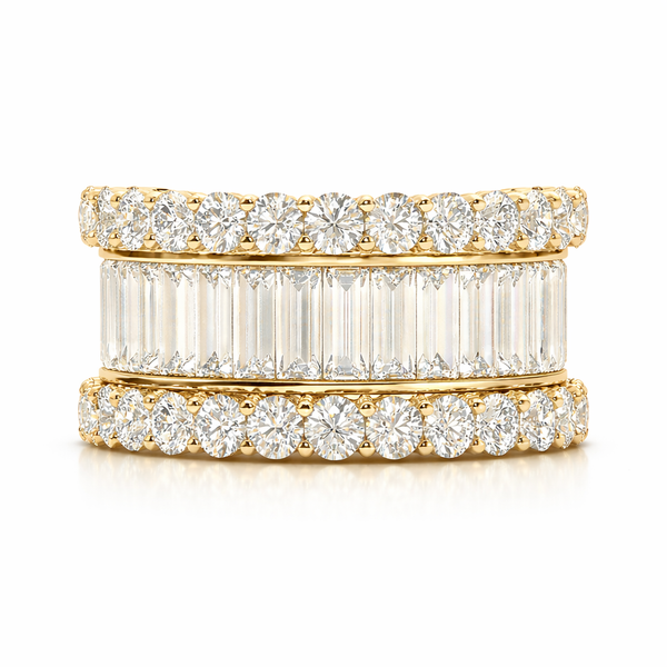 14K White Gold Diamond Baguette Anniversary Wedding Ring (5.15 ct) - LA DIAMOND