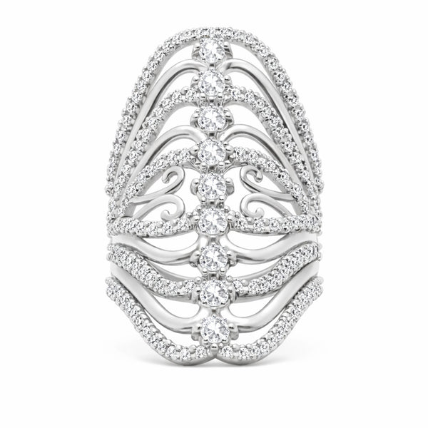 14K White Gold Diamond Ring (2.20 ct) - LA DIAMOND