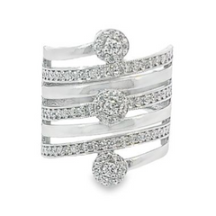 14k White Gold Diamond Round Cut Ring 1.10c