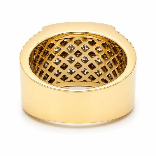 14K Yellow Gold Diamond Princess & Round-Cut Multi-Layer Wedding Band (4.45 ct T.W.) - LA DIAMOND