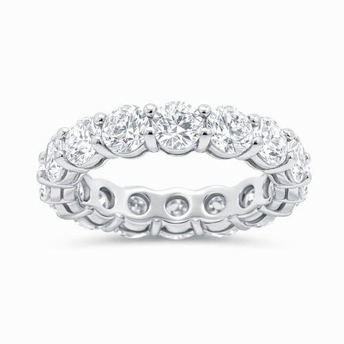 14K White Gold Round Diamond Eternity Band (4.60 ct) - LA DIAMOND