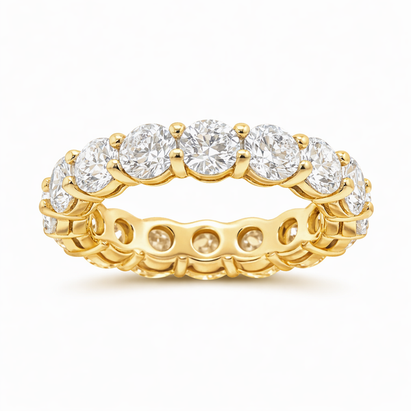 14K White Gold Round Diamond Eternity Band (4.60 ct) - LA DIAMOND