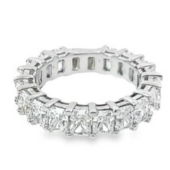 14k White Gold Diamond Radiant Cut Wedding Bands 4.40c