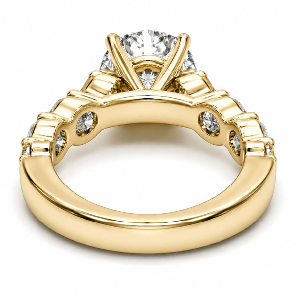 14K White Gold Round Diamond Engagement Ring - LA DIAMOND