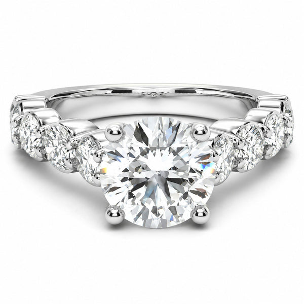 14K White Gold Round Diamond Engagement Ring