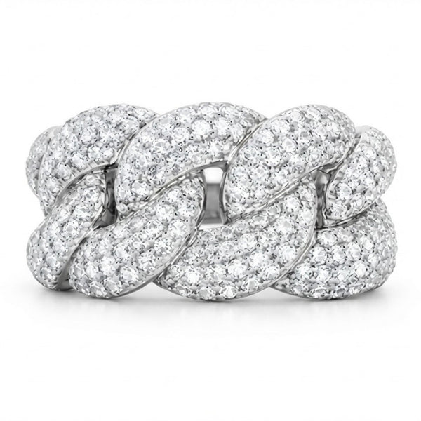 14K Yellow Gold Round Diamond Cuban Ring (3.00 ct) - LA DIAMOND