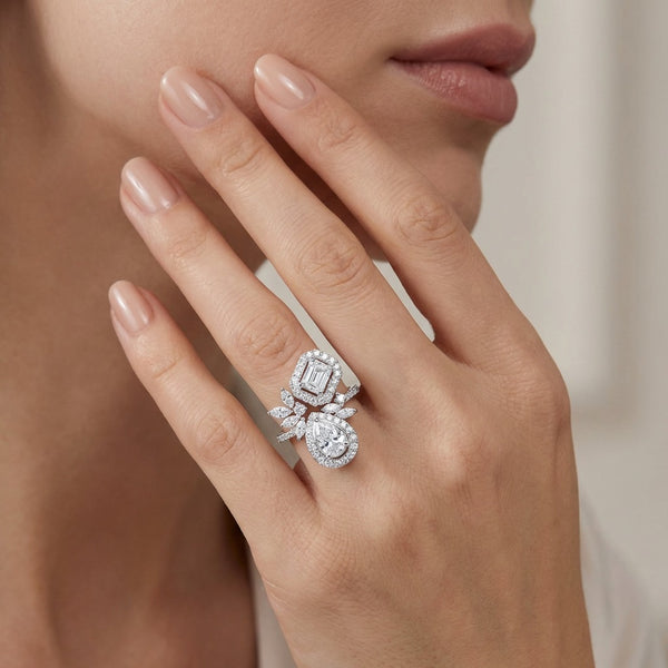 14K White Gold Diamond Ring (3.31 ct) - LA DIAMOND