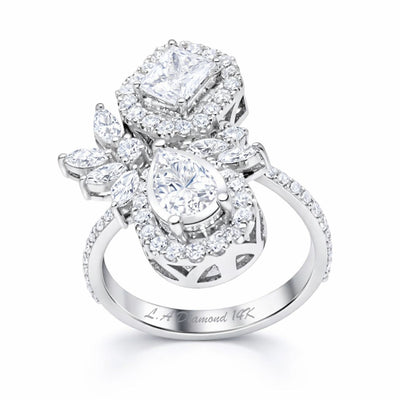 14K White Gold Diamond Ring (3.31 ct)