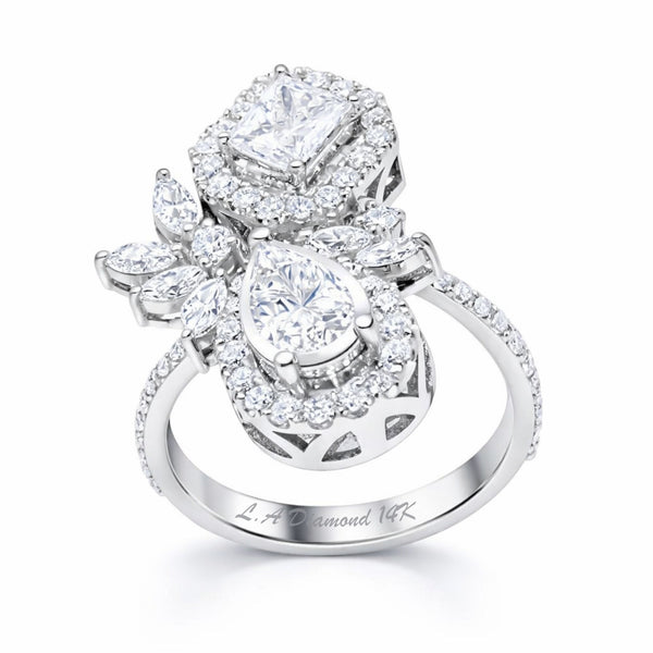14K White Gold Diamond Ring (3.31 ct) - LA DIAMOND