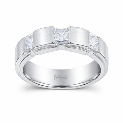 14K White Gold Diamond Emerald-Cut Wedding Band (0.85 ct T.W.)