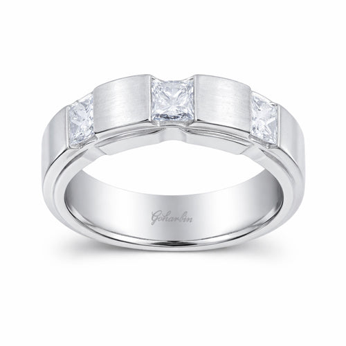 14K White Gold Diamond Emerald-Cut Wedding Band (0.85 ct T.W.) - RD845