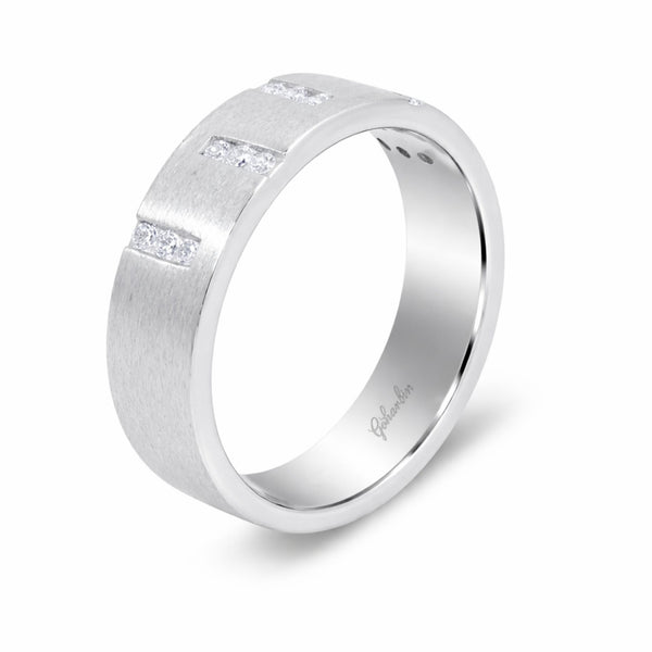 14K White Gold Diamond Round Cut Wedding Band (0.52 ct T.W.)