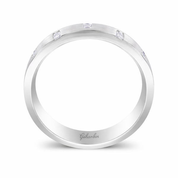 14K White Gold Diamond Round Cut Wedding Band (0.52 ct T.W.)