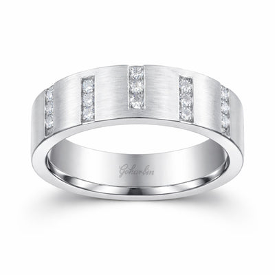 14K White Gold Diamond Round Cut Wedding Band (0.52 ct T.W.)