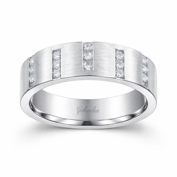 14K White Gold Diamond Round Cut Wedding Band (0.52 ct T.W.)