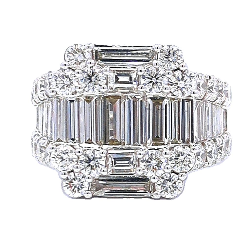 14k White Gold Diamond Emerald Cut Ring 1.26 ct Color F Clarity VS1