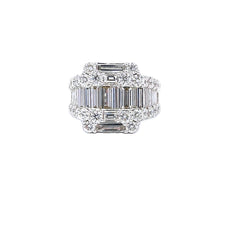 14k White Gold Diamond Emerald Cut Ring 1.26 ct Color F Clarity VS1