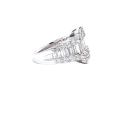 14k White Gold Diamond Emerald Cut Ring 1.26 ct Color F Clarity VS1