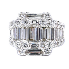 14k White Gold Diamond Emerald Cut Ring 1.26 ct Color F Clarity VS1