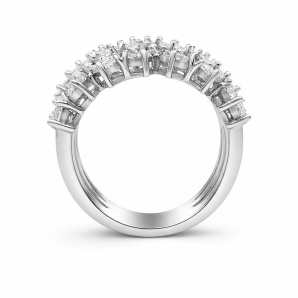 14K White Gold Baguette Diamond Cluster Ring (2.80 ct) - LA DIAMOND