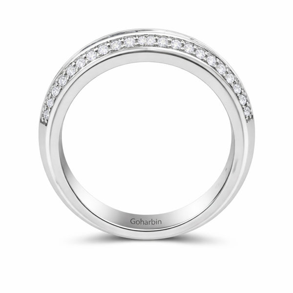14K White Gold Round & Princess Cut Diamond Men’s Wedding Band (1.30 ct T.W.)