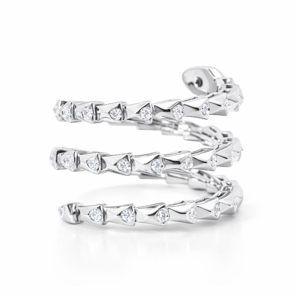 18K White Gold Diamond Snake Ring (0.50 ctw) - LA DIAMOND