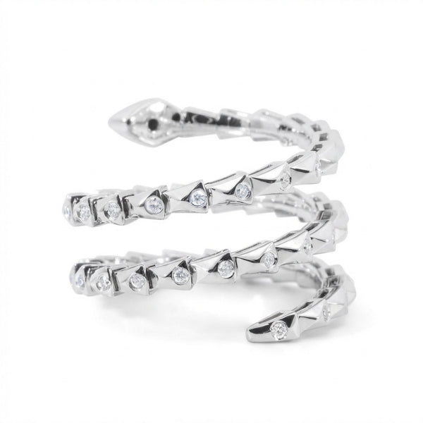 18K White Gold Diamond Snake Ring (0.50 ctw) - LA DIAMOND