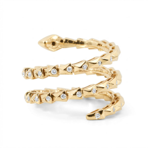 18K White Gold Diamond Snake Ring (0.50 ctw) - LA DIAMOND