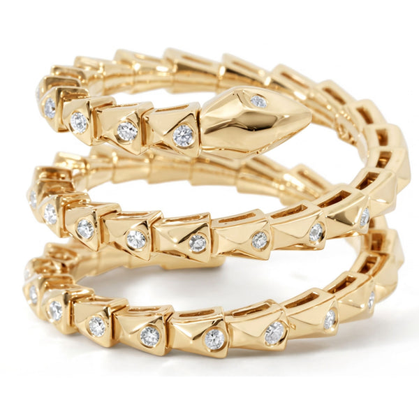 18K White Gold Diamond Snake Ring (0.50 ctw) - LA DIAMOND