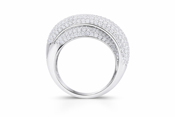 18K White Gold Double Infinity Loop Diamond Statement Ring (4.25 ct) - LA DIAMOND