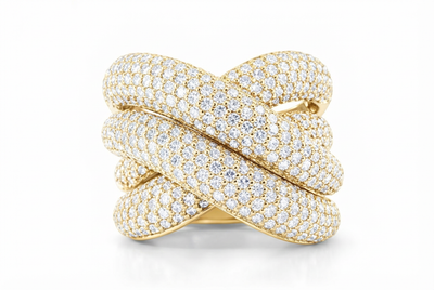 18K White Gold Double Infinity Loop Diamond Statement Ring (4.25 ct)