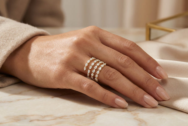 18K Gold Round Diamond Wrap Statement Ring (1.35 ct) - LA DIAMOND