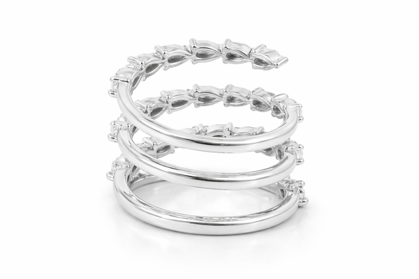 18K Gold Round Diamond Wrap Statement Ring (1.35 ct) - LA DIAMOND